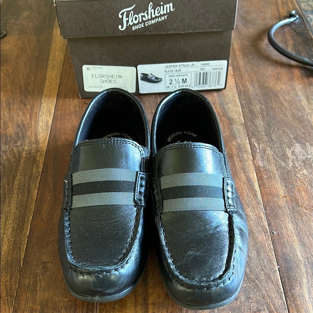 Florsheim Kids Black Loafers Size 2 1/2
